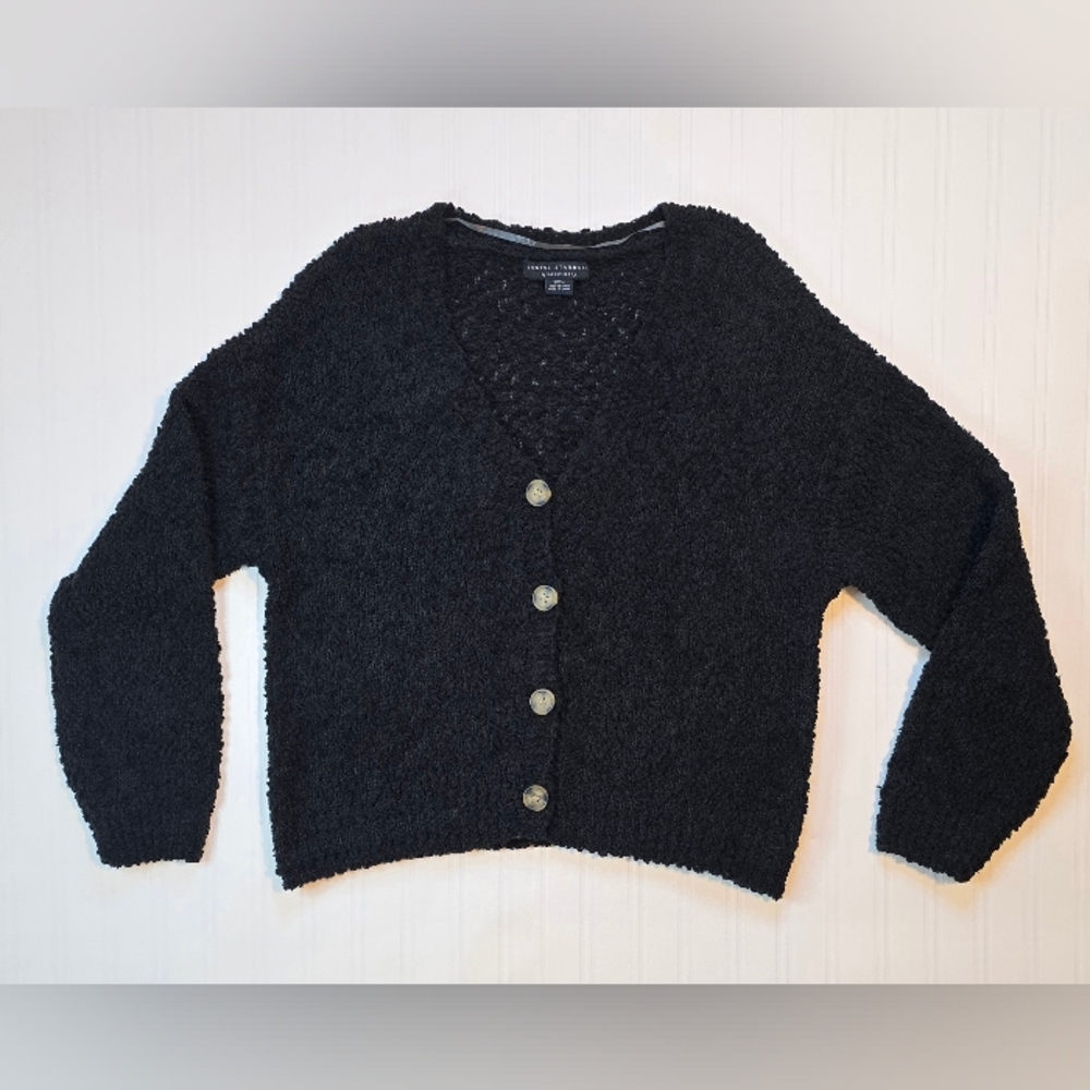 Sanctuary Black Button-Up Cardigan